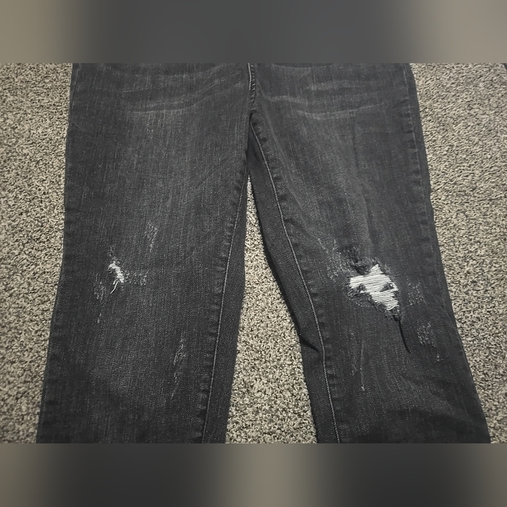 Judy Blue Skinny Fit Charcoal Black Jeans, Distressed Hem, Womens Size 15/32 - Picture 10 of 12